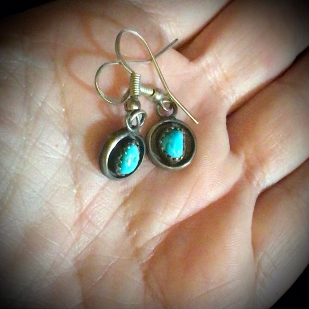 Sterling Silver Turquoise Shadowbox Earrings!